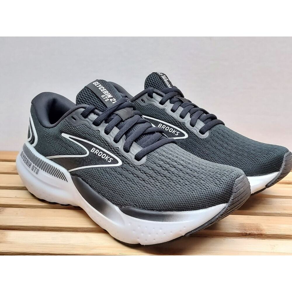 Brooks Womens Black Glycerin GTS 21 Athletic Shoes Size 6.5
